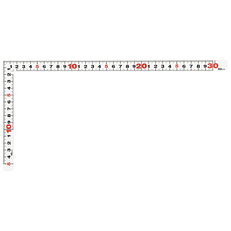 シンワ測定(Shinwa Sokutei) 曲尺平ぴた ホワイト 30cm 表裏同目 11171