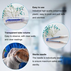Plastic Syringes, Plastic Syringes with Caps, 1 ml/cc Plastic Tube, Cannula Syringe Set with Needles, for Measuring Liquids, Plant Watering, Pet Feeding, 25 Pieces