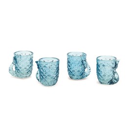 Two's Company Set Of 4 Glass Shot Glasses (Mermaid)