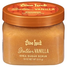Tree Hut Golden Vanilla - Exfoliante de azúcar de karité, exfoliante corporal hidratante e hidratante con manteca de karité y aceites naturales,...   