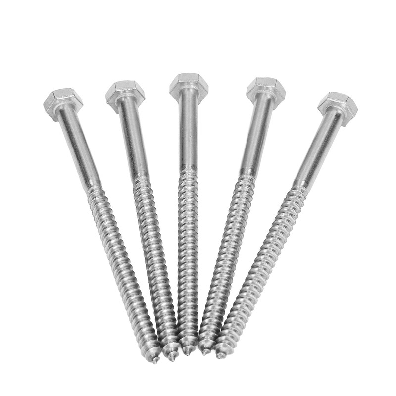 304 Stainless Steel Half Thread Bolt Wood Hex Lag Screws