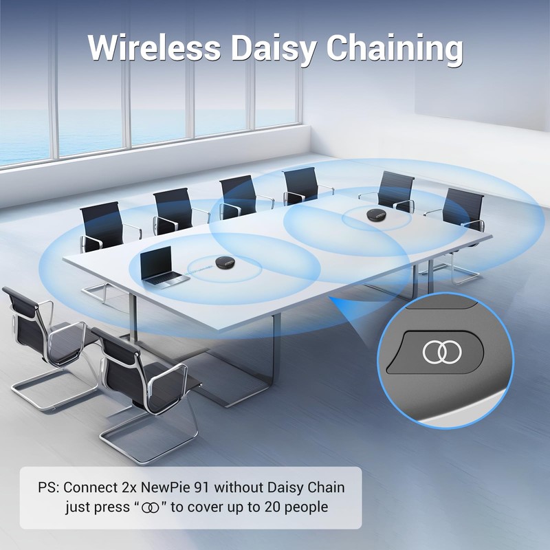 N newline Conference Speaker and Microphone, 4 AI Mics 360°