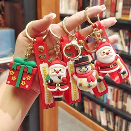 Christmas Gold Keyring Character Figure Bag Charm Gift Idea Free Size/Option NO.10 10ea