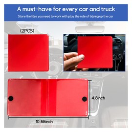 Dickno 2 PCS Car Registration and Insurance Holder, 10.6''×4.8'' Essential Auto Card Glove Box Organizer with Closure, Vehicle Interior Accessories Perfect for Documents, Cards