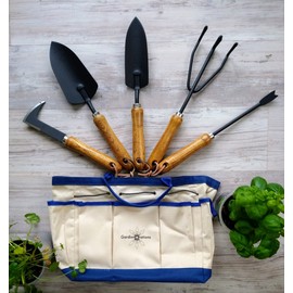 Gardener's Essential Tool Set, Garden Tote, Farmhouse Garden Tools, Garden Bag, Gift for Gardeners