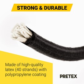 PRETEX Heavy Duty Bungee Cords with Hooks - Set of 25pcs x 13cm/5in Outdoor Cord Straps and Fixings - Garage Organizer or Tie Down for Travel