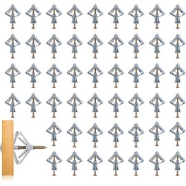 MAEXUS 50 Screws with Dowels, Plasterboard Dowels and Screws Set, Cavity Dowels, Wall Plugs, Wall Plugs and Screws Set for Installing Brackets, Cabinets