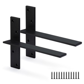 Floating Shelf Bracket 3/8" Thick Heavy Duty Shelf Brackets 2 Pack Free Hanging Countertop Support Bracket 10" Lx2.5 W Floating Wall Brackets for Cabinets, Granite, Dishwasher, Bench Seats Vanities