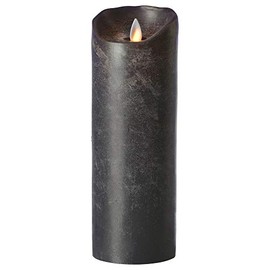 Sompex LED-Kerzen mit flackernder Flamme, Echtwachskerze, batteriebetrieben, Timerfunktion, Adventskranz, Flackerlicht, anthrazit, 0 x 8 x 23 cm
