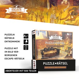 TOPP 18581 Experience Treasure of the Pyramid. 500 Pieces Full of Adventure and Tricky Puzzles. The Escape Room to Puzzle 1+ People | From 12 Years | 90-120 Minutes, Multicoloured