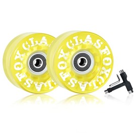 78A Ruedas para patines cuádruples de 65 x 35 mm para interiores o exteriores, 8 piezas (Amarillo)