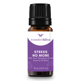 WonderBliss Stress NO More Stress Relief Essential Oil Blend for Diffuser - Calming, Improve Mood, Keep Focus - Aromatherapy Copaiba, Magnolia Flower (10ml)