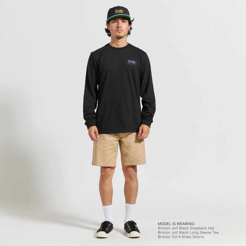 Brixton Men's Jolt Medium Profile Snapback Hat, Black/Heather Grey, One