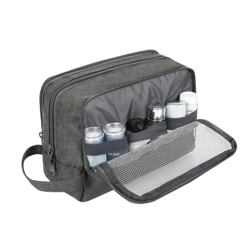 WANDF Toiletry Bag Water-Resistant Nylon Travel Wash Bag Lightweight Dopp