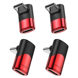 MOGOOD USB C 90 Degree Adapter, C Male to C Female USB C Extender Adapter Type-C Data Transfer PD100W Fast Charging and 8K@60Hz Video Through, for Steam Deck Accessories and More Type C Devices