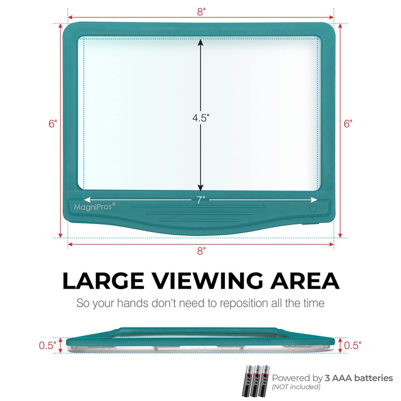 MAGNIPROS 5X [Rechargeable] LED Page Magnifier | 3 Stepless Color
