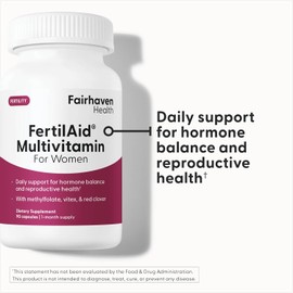 Fairhaven Health FertilAid for Women – Fertility Supplements with Vitex & Folate – Supports Ovulation, Cycle Regularity & Hormonal Balance – Prenatal Vitamin for Conception – 90 Vegan Capsules