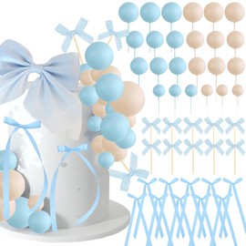 Birthday Party Decorations Set with 51 Pieces Bows (blue)