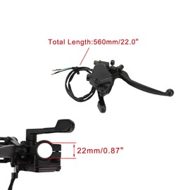 WOOSTAR 7/8" 22mm Thumb Throttle with Dual Brake Lever Assembly Replacement for 50cc 70cc 90cc 110cc 125cc 150cc 200cc 250cc 4 Wheeler Quad ATV Go Kart