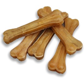 Pilgrim Pet Dog Bones Long Lasting 5-Pack – Natural Compressed Rawhide Bones for Aggressive Chewers – Zero Flavors, Preservatives – Safe Dog Treats Ideal for All Breeds and Sizes (Huge ~ 12.5")