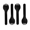 WOIWO 100Pcs Medium-Weight Cutlery Spork Disposable Plastic Spork (Black)