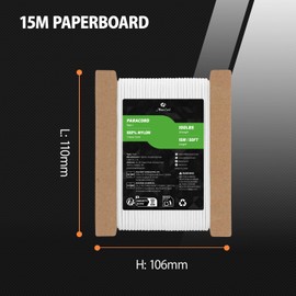 Abma Cord Paracord 2mm 15m 100% Nylon Rope 1 Strand Type I Parachute Cord - Max. 45kg (100lbs) - White