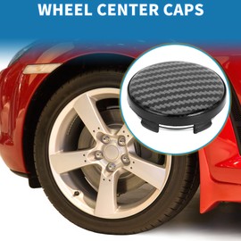 A ABSOPRO Wheel Center Caps Hub Caps Rim Center Caps OD: 58.5mm/2.30" Wheel Caps Hubcap Center Covers Plastic Black 1 Pc with Black Carbon Fiber Pattern Sticker