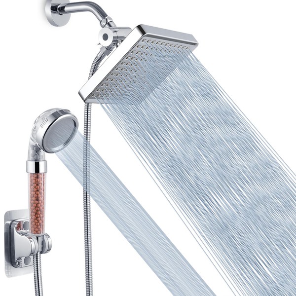 Voolan High Pressure Rain Shower Head with Handheld Spray Combo,