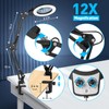 KIRKAS 12X Magnifying Glass with Light and Stand, Any Color