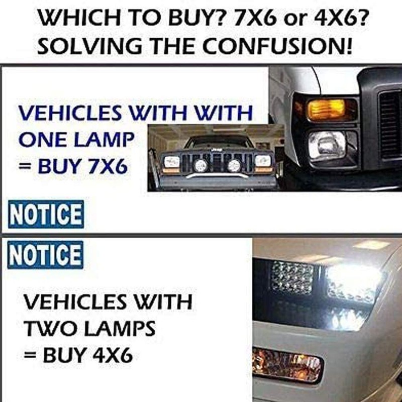 DOT 4x6 LED Sealed Beam Rectangular Headlight Replace H4651 H4652
