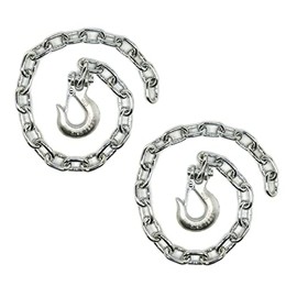 lifstar 2-Pack 5/16-in X 35-in Grade 43 Trailer Safety Chain with 5/16-in Clevis Snap Hooks, Tow Hooks Chains, G43 Heavy Duty Chain, Slip Hook (2)