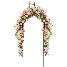 S AFSTAR 9.5 Ft Metal Arch, Outdoor Garden Arch for Various Climbing Plant Flower, Wedding Backdrop Stand Archway Arbor for Wedding Garden Party Ceremony Gothic Style Decoration, Easy-to-Assemble (1)
