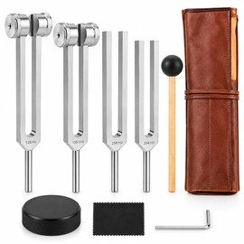 Tuning Fork Set for Sound Practice – 4 Frequencies with Activator, Mallet & Carrying Pouch for Meditation and Relaxation