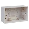 (BG) Surface Box 2 Gang 50MM, White Plastic, Surface Mount,