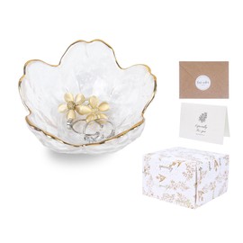 Nideen Jewellery Trinket Dish Ring Dish Holder Small Jewellery Tray, Key Dish for Hallway, Gifts for Birthday, Valentine’s Day, Mother’s Day(Clear)