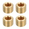 uxcell 4Pcs Brass Pipe Plug Fitting, 1/8" PT Male Hex