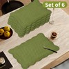6 PC Quilted Placemats, 18"X13"Extra Large Cotton Placemats Set of