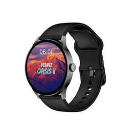 Vernte Oasis 2 Smartwatch – 40mm AMOLED, GPS, HR & Sleep Monitor, Fitness Tracker, Step Counter, Water-Resistant, 10-Day Battery, Compatible with Android & iOS 2025, US (Black) 2 Yr Warranty