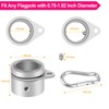 BONWIN 1.25" Flag Pole Rings, 2 Pcs Anti Wrap Flag