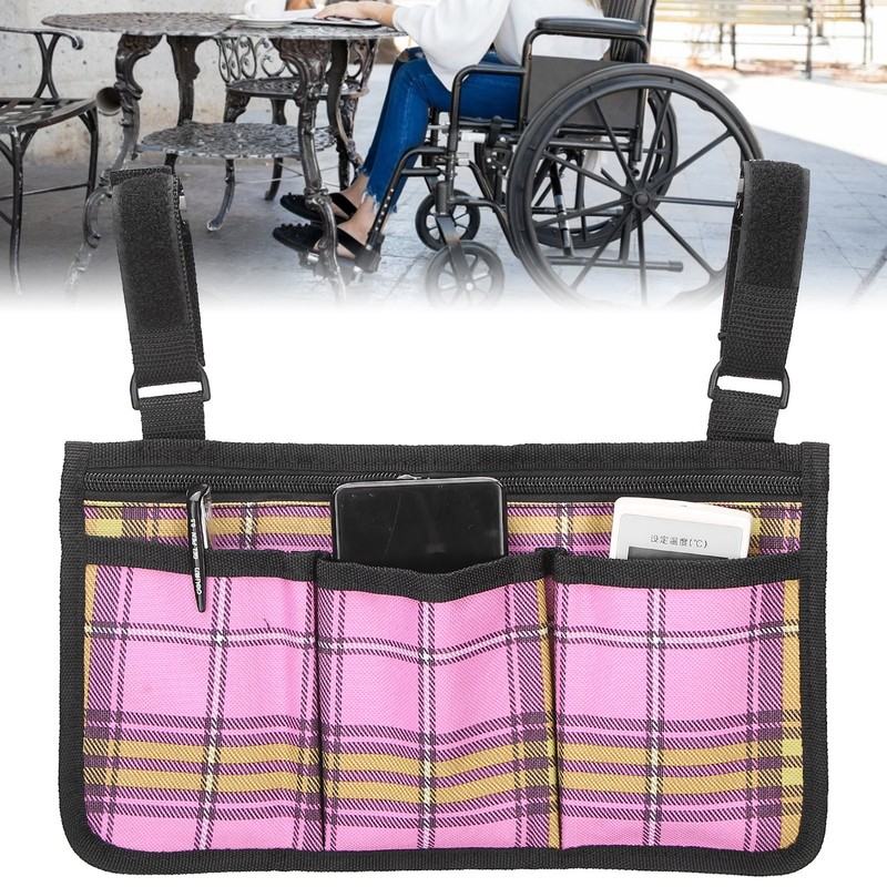 Multifunctional Wheelchair Side Bag Durable Waterproof Chair Side Pocket Storage