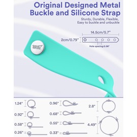 ELFRhino Silicone Cable Ties(12Pcs), Reusable Cord Organizer, Adjustable Cable Straps with Metel Buckle for Easy Bundling and Fastening Cables, Cords, Wires.(Grey*12)