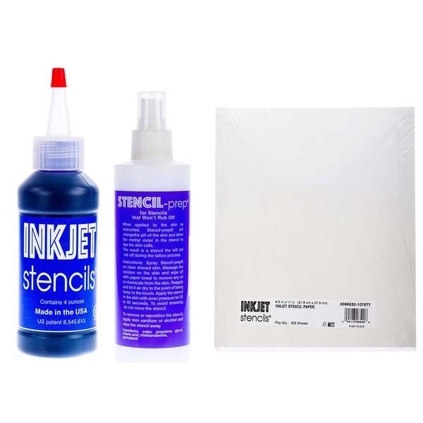 Inkjet Tattoo Stencil Refill Kit - Tracing Paper, Spray & Stencil Ink