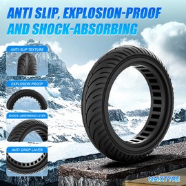 NAIXTYRE 8.5x2 '' inchs Solid Tires for Electric Scooters,This Solid Tire is compatible with Xiaomi m365/Mijia Mi m365 Pro/GTRAX GXL V2/GTRAX XR and All 8 1/2 x2/50/75-6.1 Scooters Tire,（2PCS）