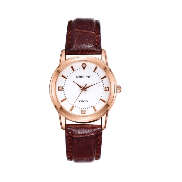 Avaner Couple Leather Watches, His and Hers Watches, Round Dial