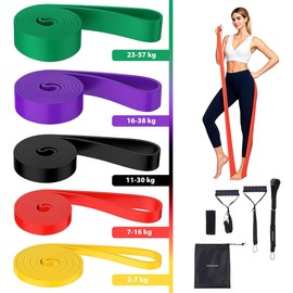 PEARL Sports Pull Up Resistance Band: Fitness Bands Set, 5 Strengths with Door Anchor and 2 Handles (Fitness Bands, Resistance Bands, Exercise Band for Muscle Building)