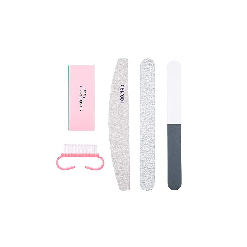Herramienta de manicura, 5pcs/Set Limas de uñas Cepillo de polvo