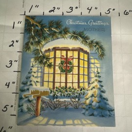 Vintage Merry Christmas Mother Card Beautiful colors Unique