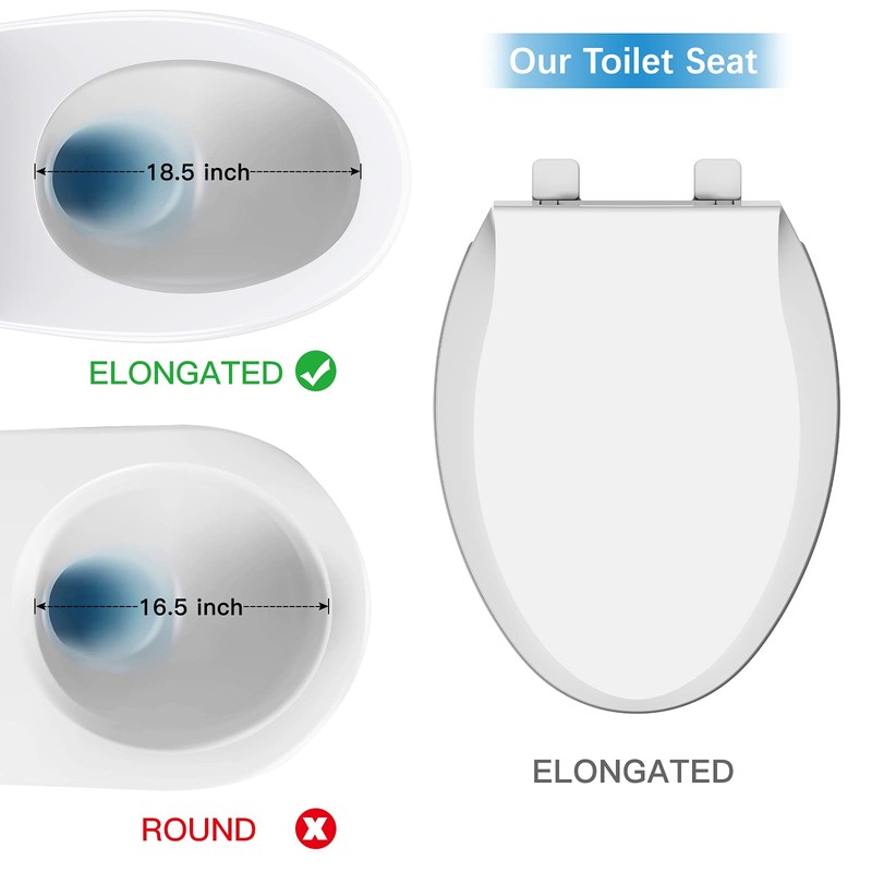 19 in Toilet Seat with Cover Soft Close, Toilet Lid