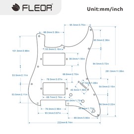 FLEOR 2 Humbucker Cut Pickguard HH ST Guard und Tremolo Federrückplatte für American Standard ST Gitarre, 3-lagig, schwarz/weiß/schwarz
