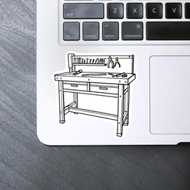 Medium 100mm 'Tools Workbench' Permanent Sticker Decal for Cars/Windows/Bins/Walls etc (DW00107557)